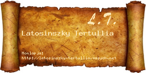 Latosinszky Tertullia névjegykártya